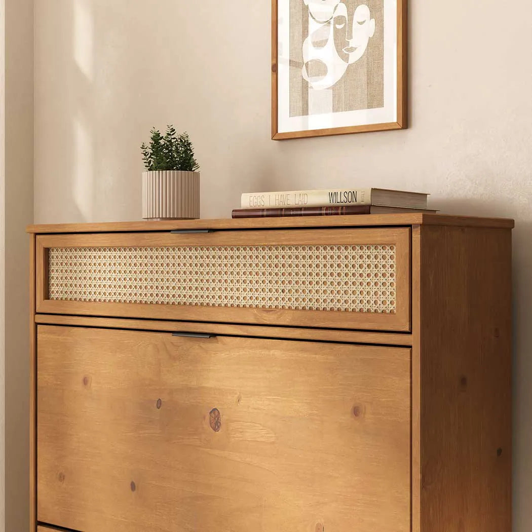Zapatera Rattan Semira - Madera Maciza