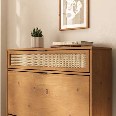 Zapatera Rattan Semira - Madera Maciza