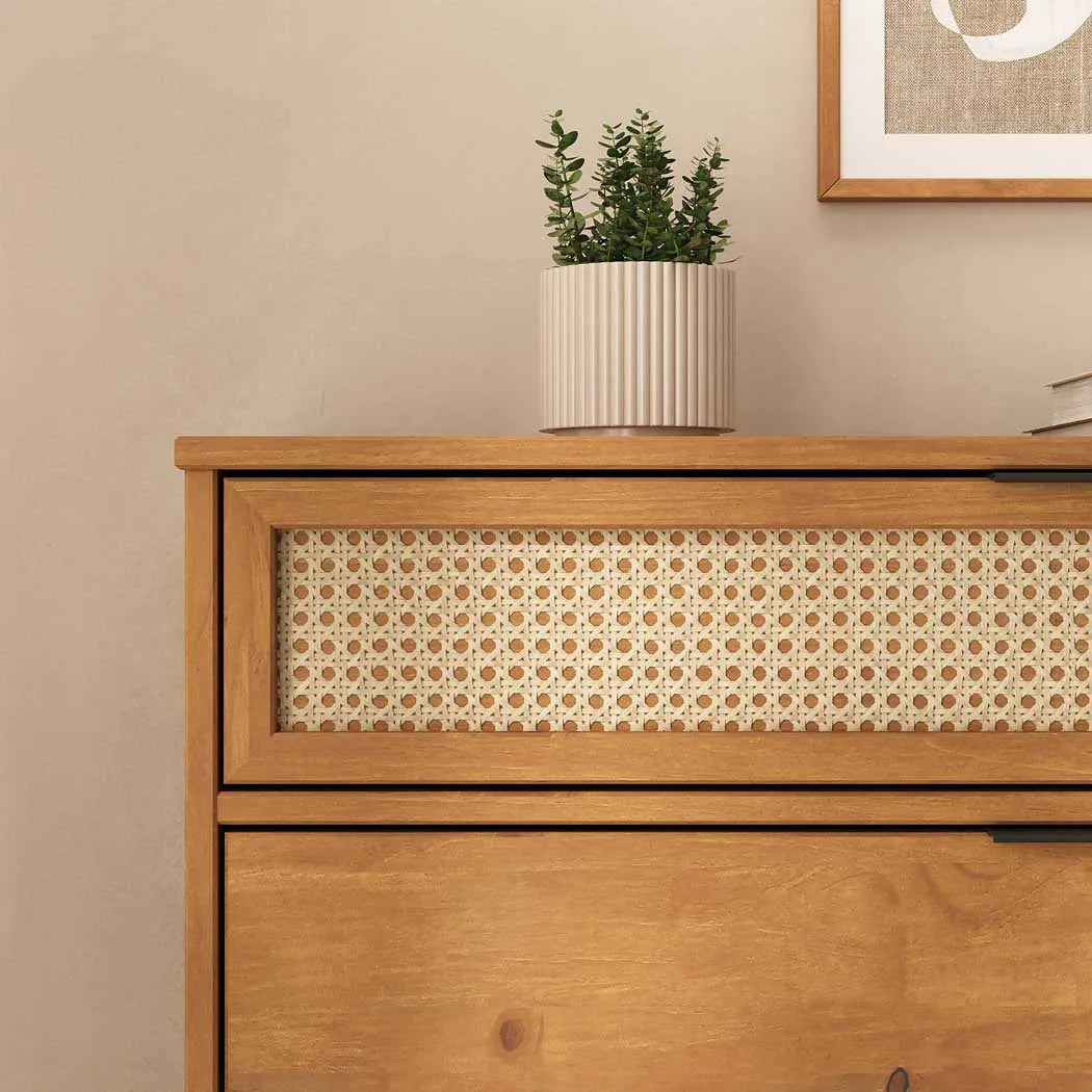 Zapatera Rattan Semira - Madera Maciza