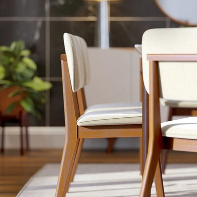 Silla de Comedor Classic Boucle/Natural Madera Maciza - Línea Manhattan