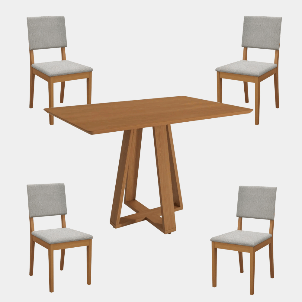 Juego de comedor Alva 120CM + 4 Sillas Luna