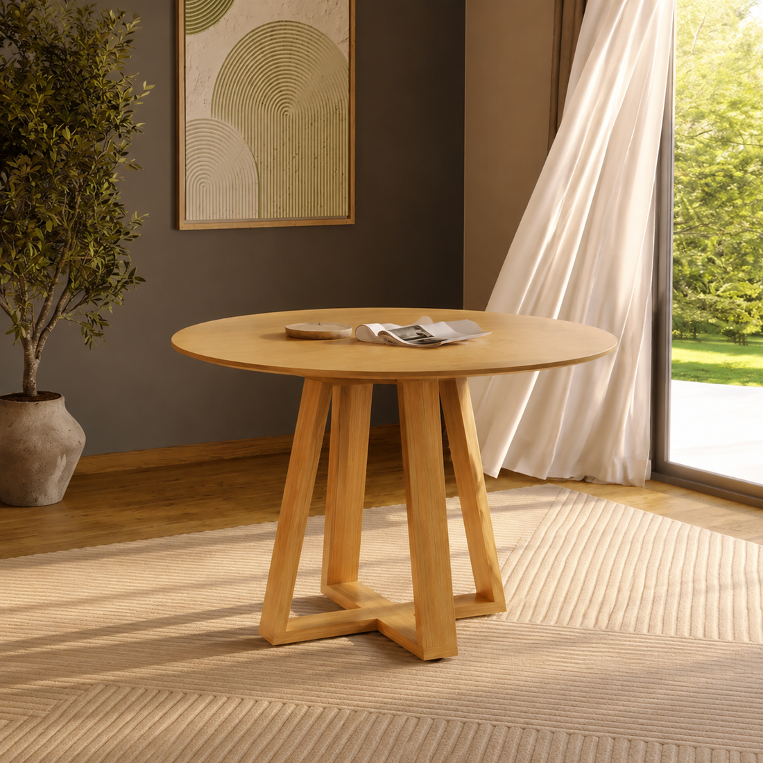 Mesa Agustina Redonda 105CM - 100% MDF