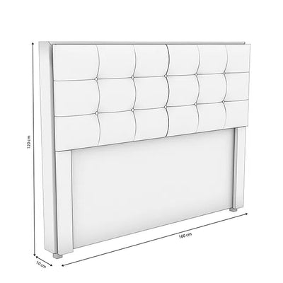 CABECERA CAMA QUEEN BOX TERCIOPELO GRIS 160X120cm - BALTON HOGAR - CAB010-160-A035