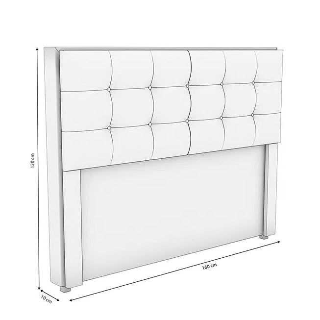 CABECERA CAMA QUEEN BOX TERCIOPELO GRIS 160X120cm - BALTON HOGAR - CAB010-160-A035
