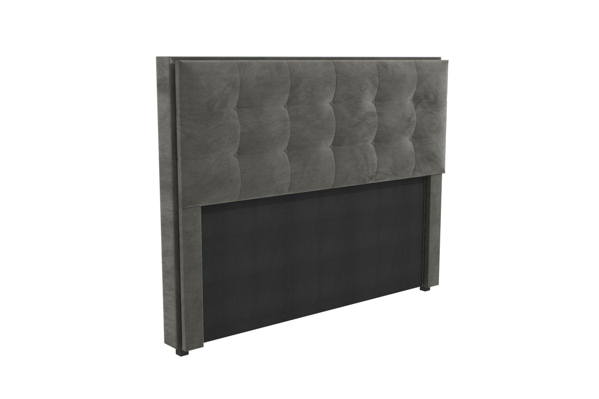 CABECERA CAMA QUEEN BOX TERCIOPELO GRIS 160X120cm - BALTON HOGAR - CAB010-160-A035