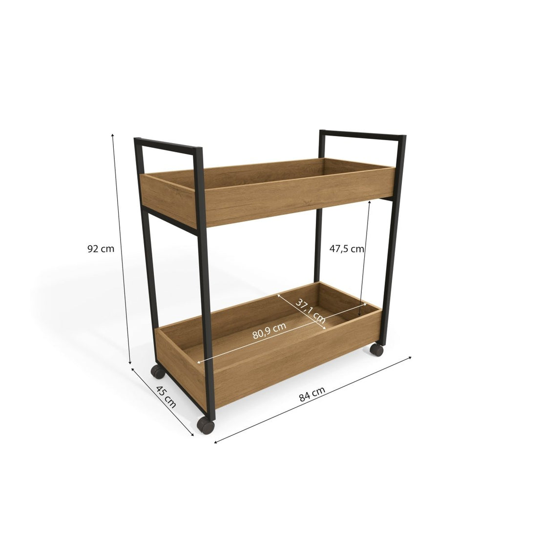 CARRITO AUXILIAR ORGANIZADOR LINEA INDUSTRIAL HIERRO - BALTON HOGAR - LI026-FRPRF