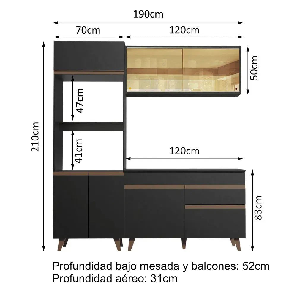 Cocina completa compacta Reims 190cm - Balton - GRRM1900028N