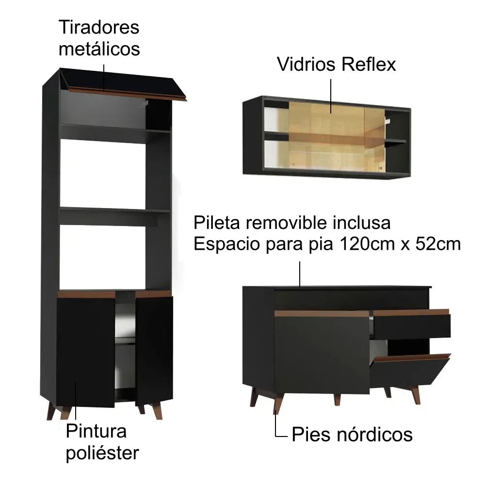 Cocina completa compacta Reims 190cm - Balton - GRRM1900028N