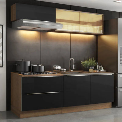 Cocina Completa Modulada Lux 200cm Rustic/Gris - Balton Hogar - GRLX2000017K