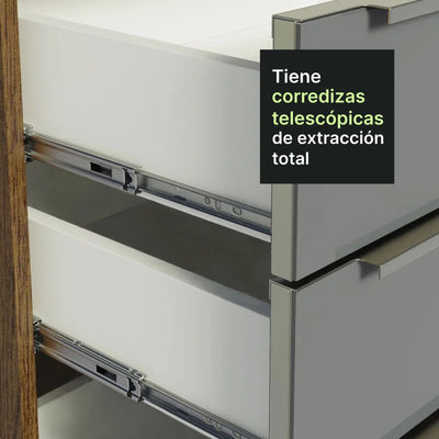 Cocina Completa Modulada Lux 200cm Rustic/Gris - Balton Hogar - GRLX2000019N