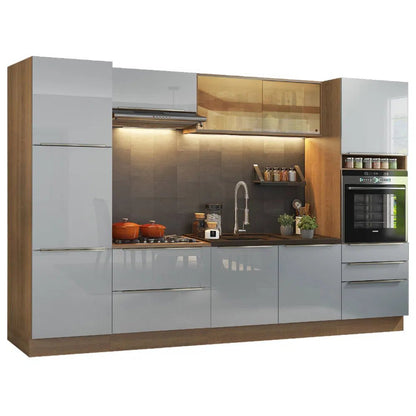 Cocina Completa Modulada Lux 320cm Rustic/Gris - Balton Hogar - GRLX3200019N