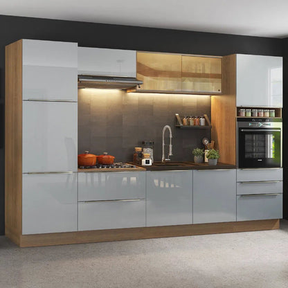 Cocina Completa Modulada Lux 320cm Rustic/Gris - Balton Hogar - GRLX3200019N