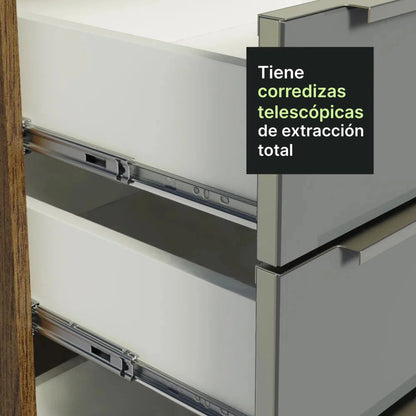 Cocina Completa Modulada Lux 320cm Rustic/Gris - Balton Hogar - GRLX3200019N