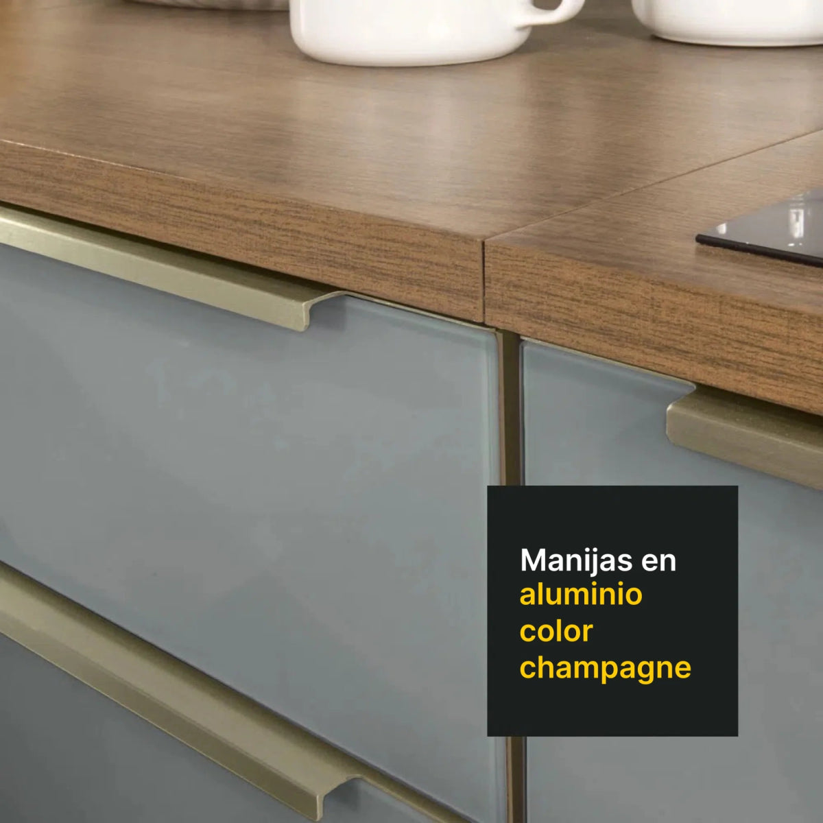 Cocina Completa Modulada Lux 320cm Rustic/Gris - Balton Hogar - GRLX3200019N