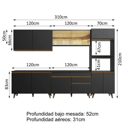 Cocina completa Reims 310cm - Balton - GRRM3100018N