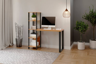 Escritorio con Estanterias Estilo Industrial 100% Mdf - Balton - F29JPF - F29JPF