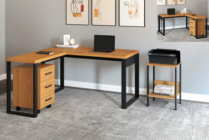 Escritorio en L Estilo Industrial 100% Mdf - Balton - F22JPF - F22JPF