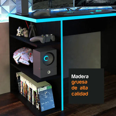 Escritorio Gamer Mesa Pc Laptop Estantes Oficina Oferta - Balton Hogar - 9409221