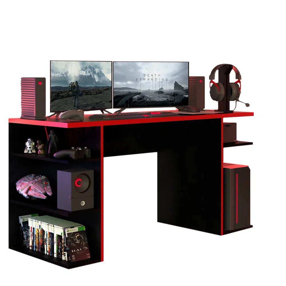 Escritorio Gamer Mesa Pc Laptop Estantes Oficina Oferta - Balton Hogar - 9409501