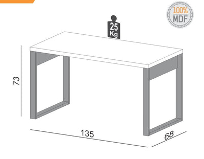 Escritorio Industrial Mesa de Oficina F20 135cm - Balton Hogar - F20JPF