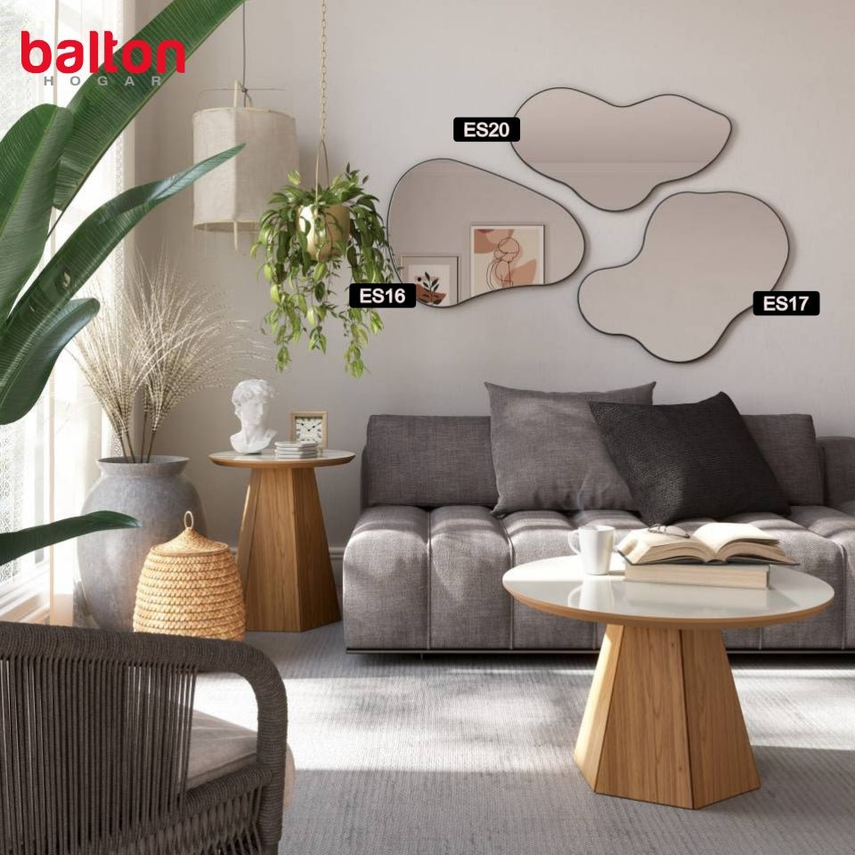 Espejo Irregular 89cm 100% Mdf Negro Mate Es19 - ES19PF