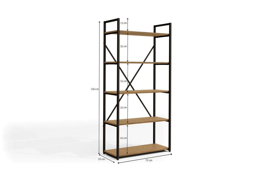 ESTANTERIA CON 5 ESTANTES LINEA INDUSTRIAL HIERRO - BALTON HOGAR - LI006-FRPRF