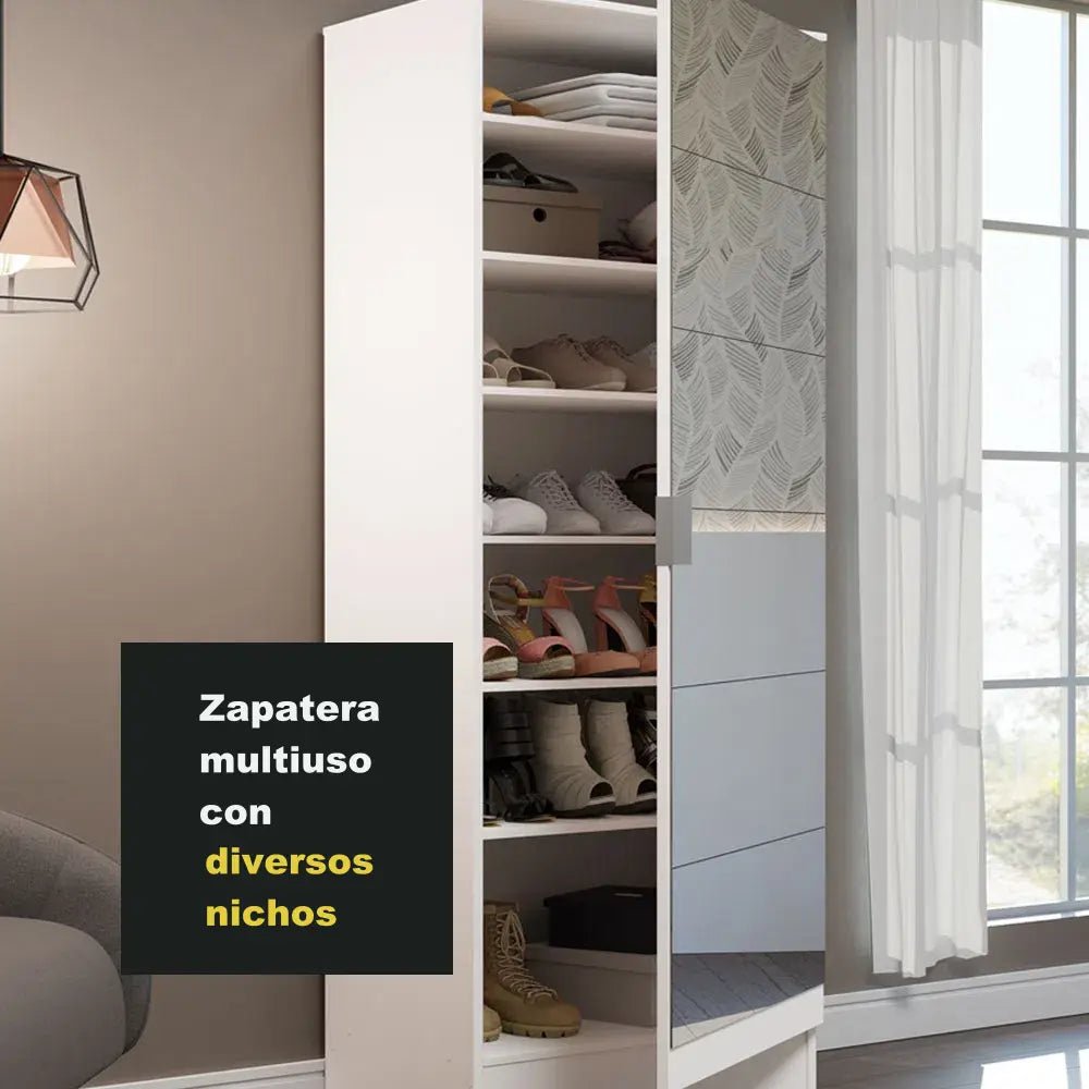 Isis Zapatera Multiuso 1 Puerta con Espejos - Balton Hogar - 1104092E