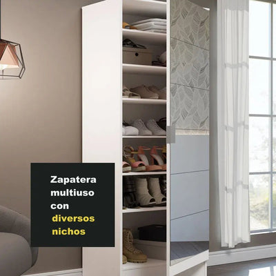 Isis Zapatera Multiuso 1 Puerta con Espejos - Balton Hogar - 1104092E