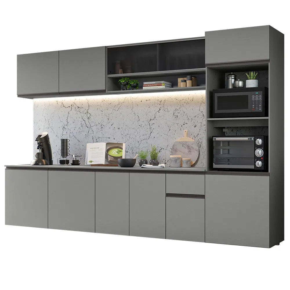 Juego de Cocina Completa Nice Suspensa 300cm Gris - Balton Hogar - GRNC3000043B