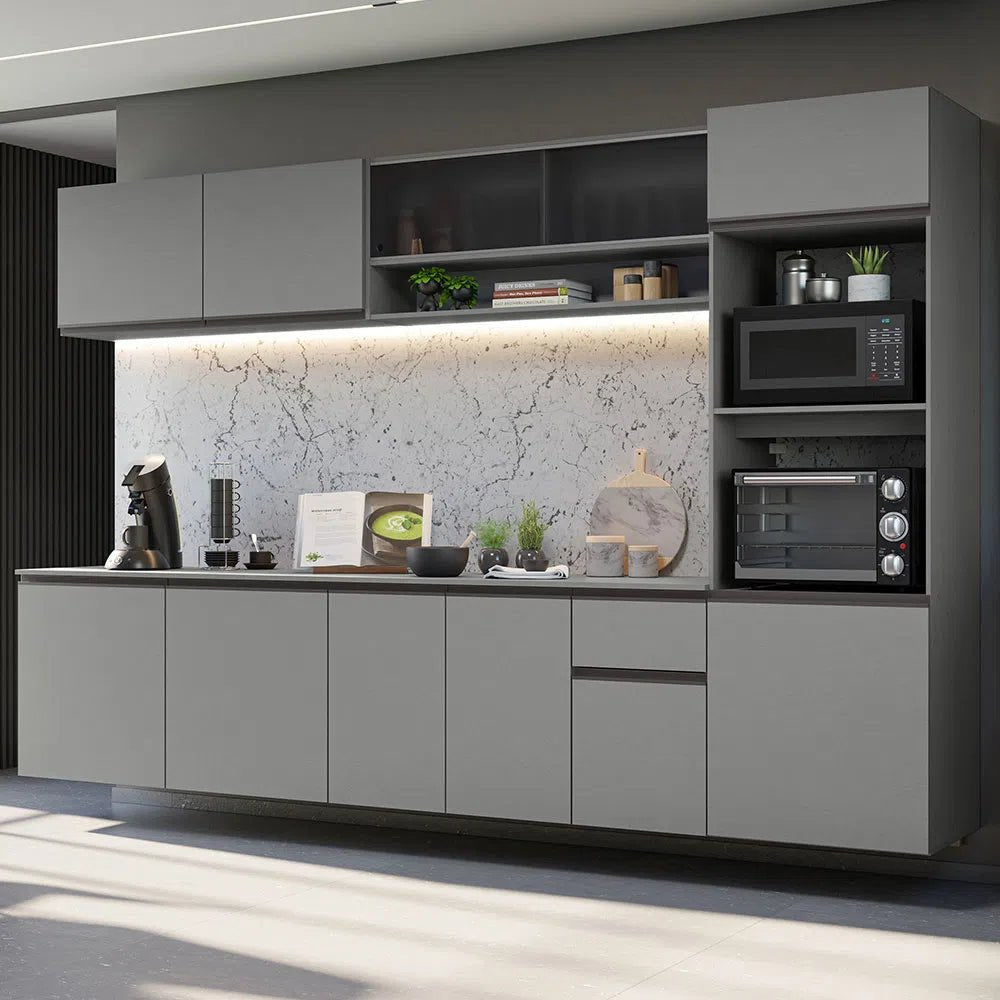 Juego de Cocina Completa Nice Suspensa 300cm Gris - Balton Hogar - GRNC3000043B
