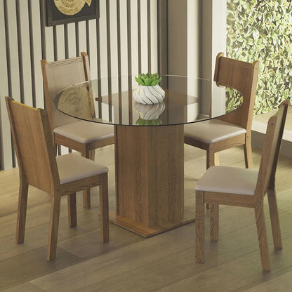 Juego de Comedor Debora Mesa de Vidrio con 4 Sillas - Balton - MDJA0401085ZBE