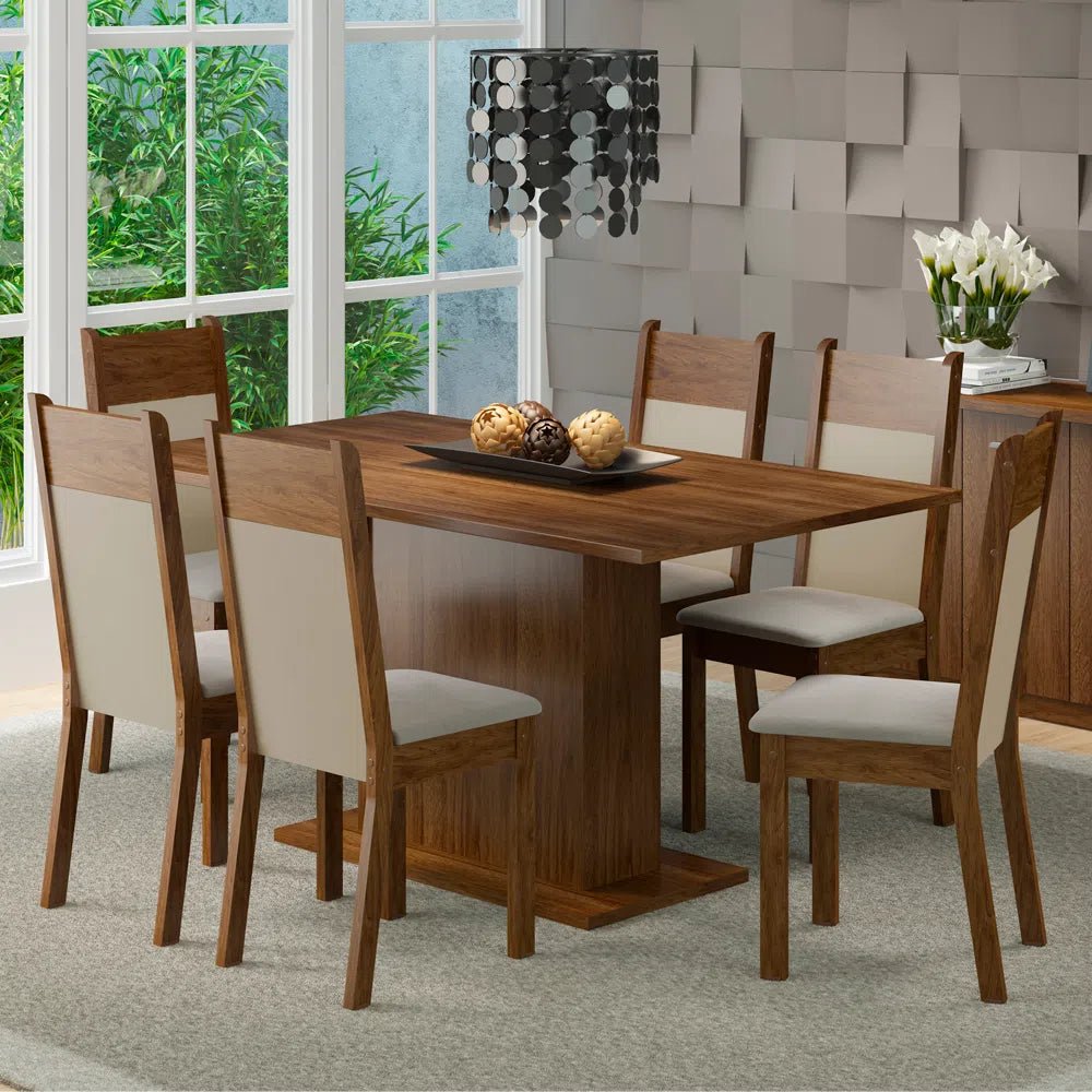 Juego de comedor Lousiana Mesa de Madera con 6 Sillas - Balton Hogar - 044185ZXPE