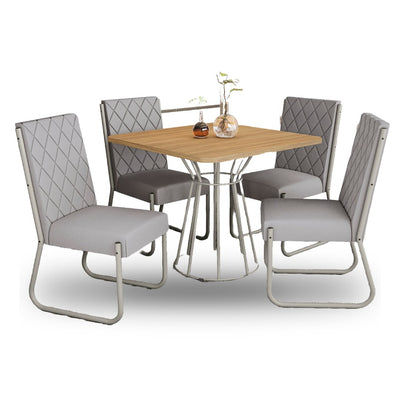 JUEGO DE COMEDOR PRAGA 4 LUGARES METAL - BALTON HOGAR - CMC830NK-A050