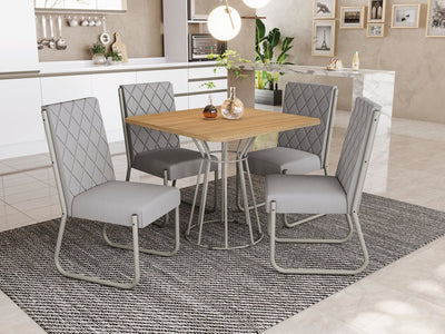 JUEGO DE COMEDOR PRAGA 4 LUGARES METAL - BALTON HOGAR - CMC830NK-A050