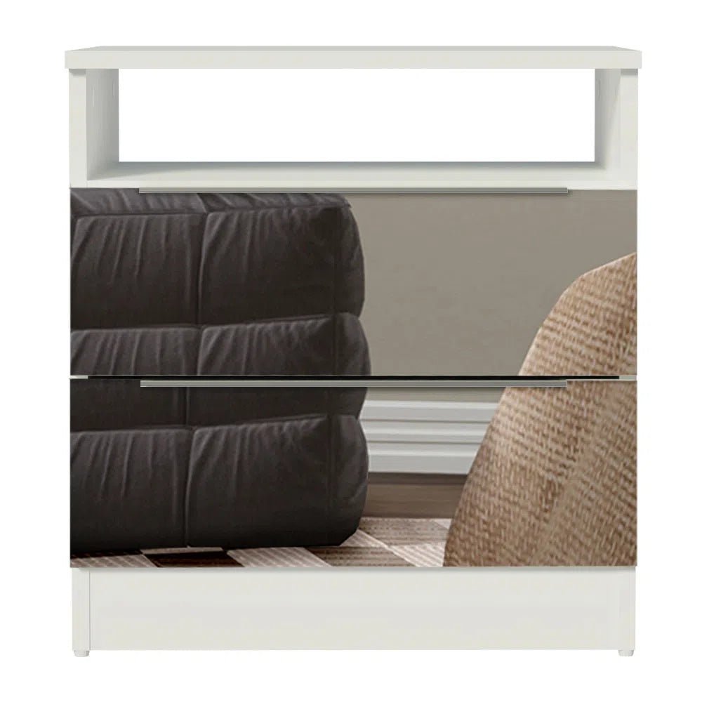 Mesa de Luz con 2 Cajones y Espejo - Balton Hogar - 3227092E