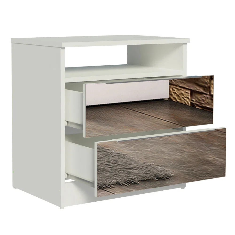 Mesa de Luz con 2 Cajones y Espejo - Balton Hogar - 3227092E