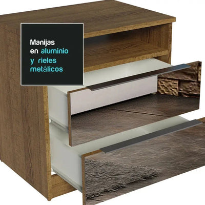 Mesa de Luz con 2 Cajones y Espejo - Balton Hogar - 32275Z2E