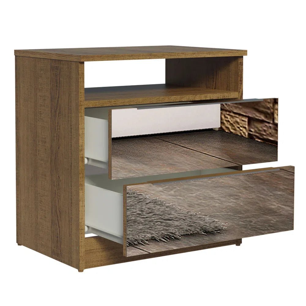 Mesa de Luz con 2 Cajones y Espejo - Balton Hogar - 32275Z2E