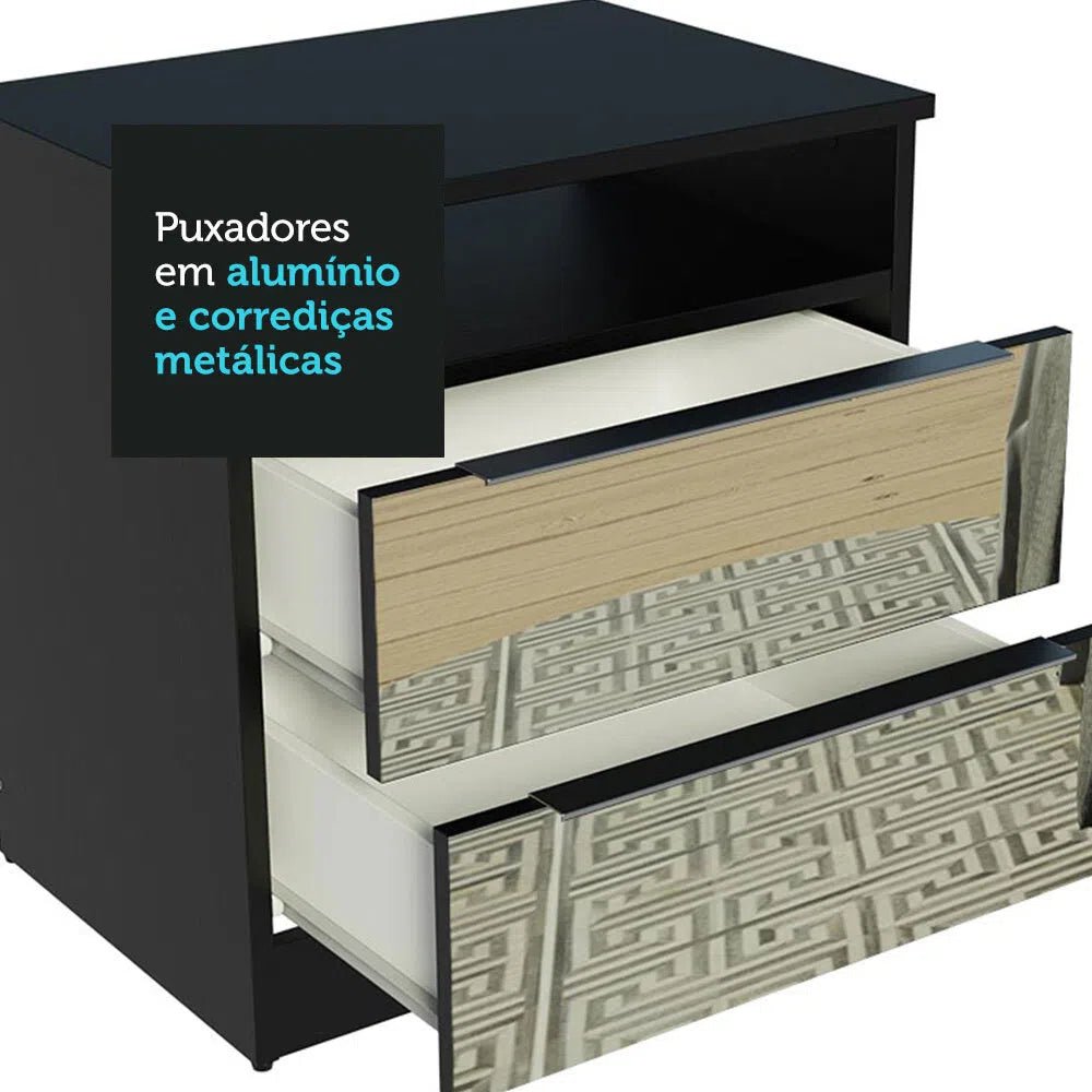 Mesa de Luz con 2 Cajones y Espejo - Balton Hogar - 32278N2E