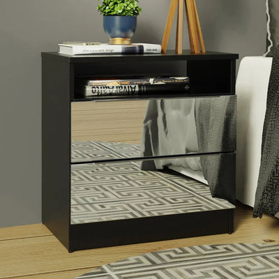 Mesa de Luz con 2 Cajones y Espejo - Balton Hogar - 32278N2E
