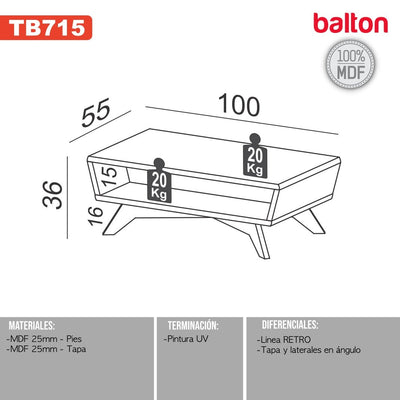 Mesa Ratona 100cm 100% Mdf - Balton - TB715WJ - TB715WJ
