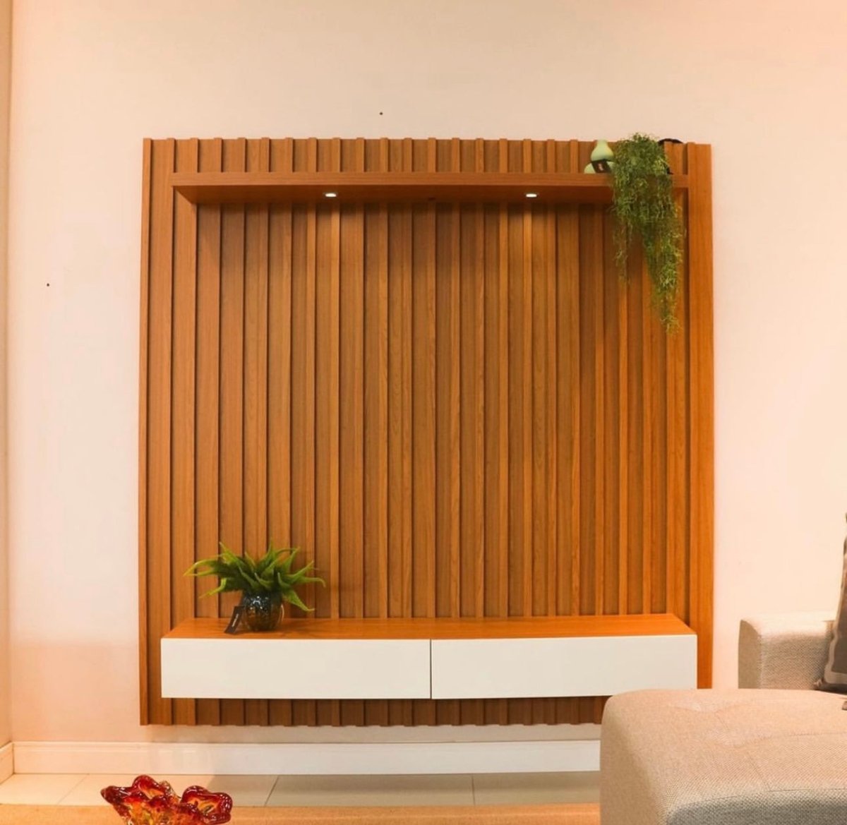 Rack Panel TV con Listones de Madera 100% MDF 180CM - Balton Hogar - TB181JW
