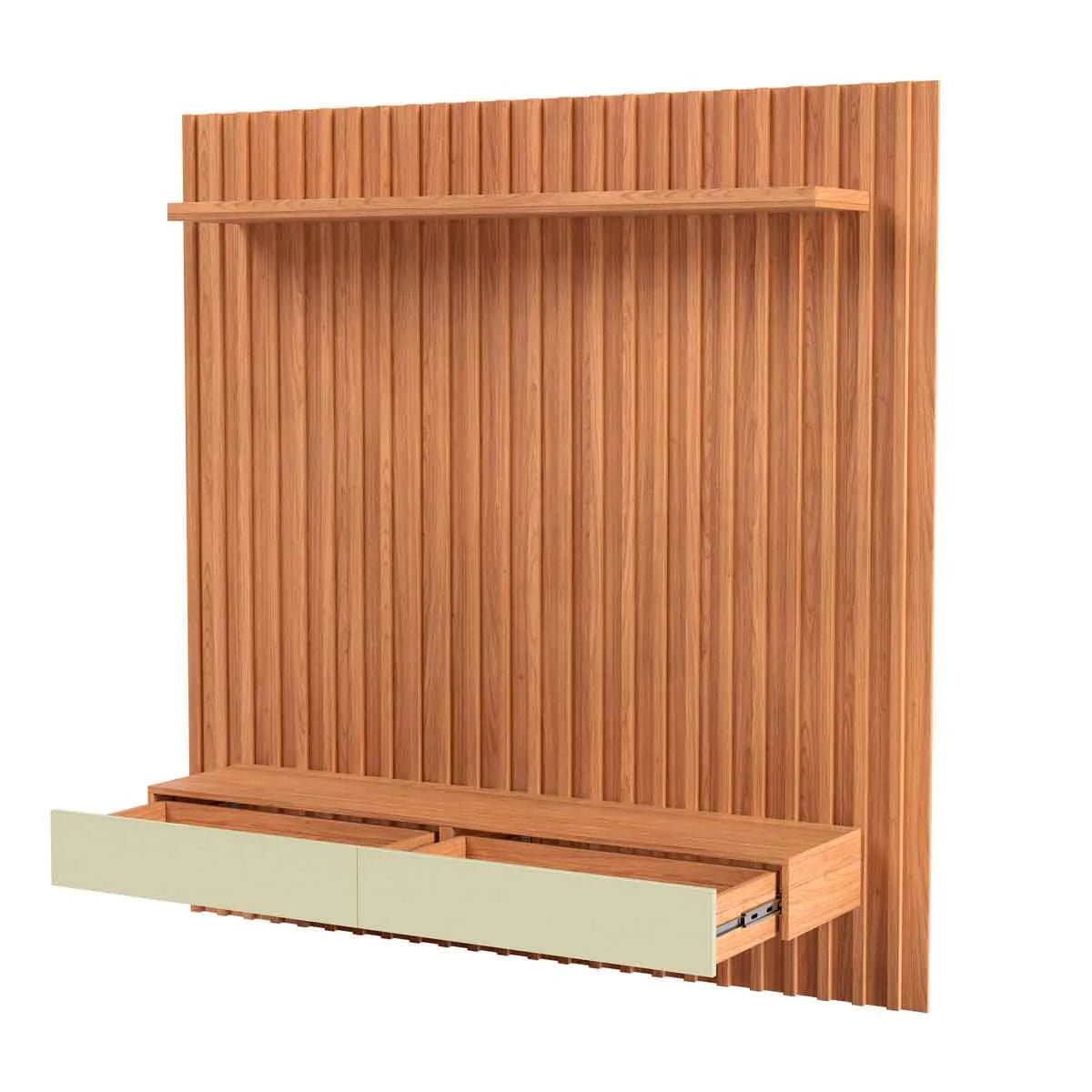 Rack Panel TV con Listones de Madera 100% MDF 180CM - Balton Hogar - TB181JW