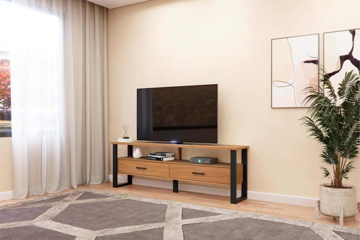 Rack para TV Hasta 60" Industrial 2 Cajones 100% Mdf - Balton - F42JPF - F42JPF