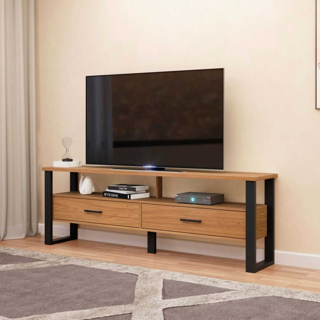 Rack para TV Hasta 60" Industrial 2 Cajones 100% Mdf - Balton - F42JPF - F42JPF