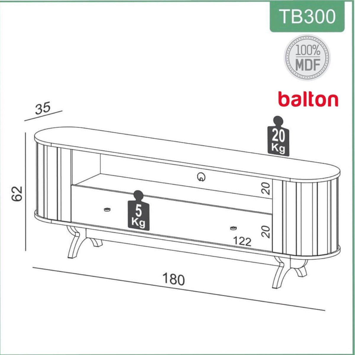 Rack Prime Para TV hasta 65 pulgadas 100% MDF - Balton - TB300JPF