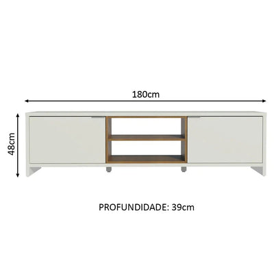 Rack TV hasta 75 Pulgadas Metz 180 cm 2 Puertas Rústico - Balton - 69145Z09 - 6914095Z