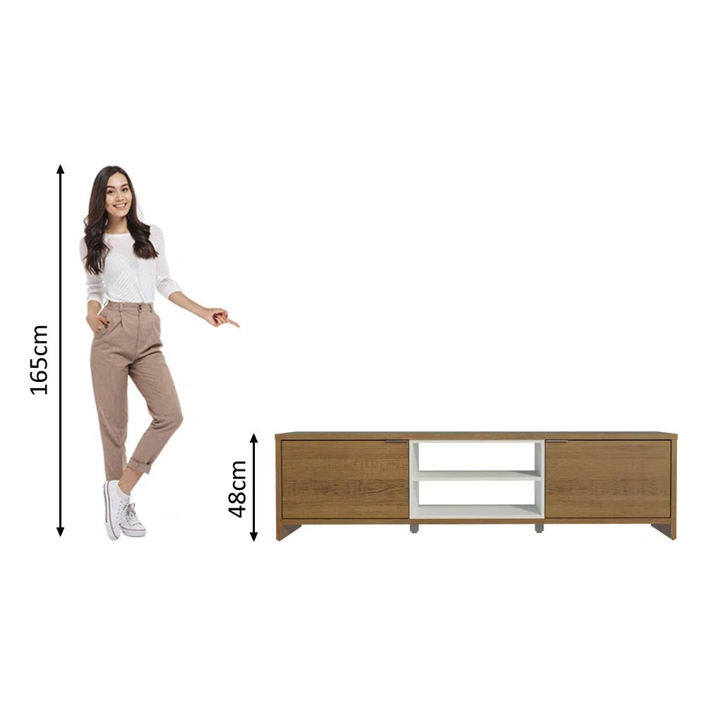 Rack TV hasta 75 Pulgadas Metz 180 cm 2 Puertas Rústico - Balton - 69145Z09 - 69145Z09