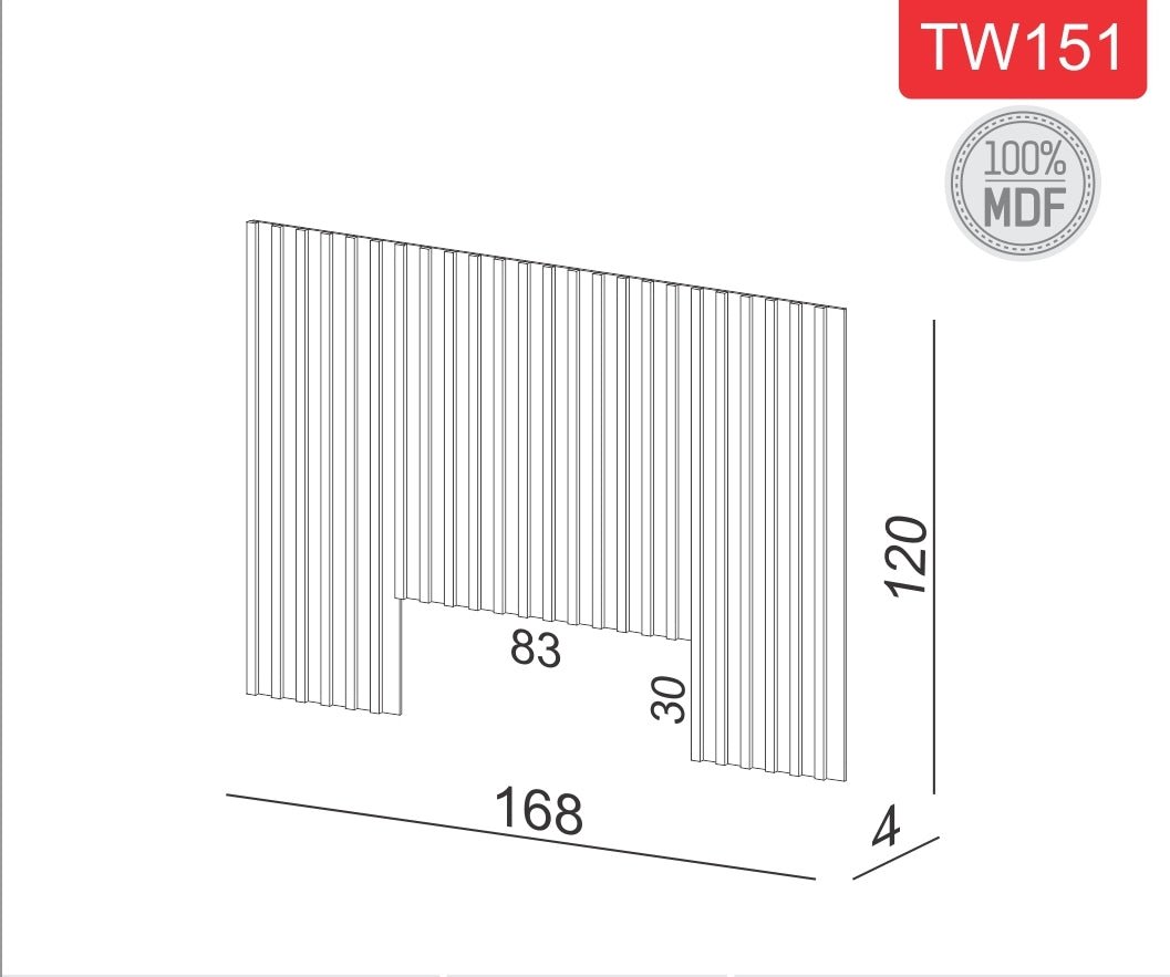 Respaldo de Cama Cabecera TW151 168cm Listones de Madera - TW151JJ