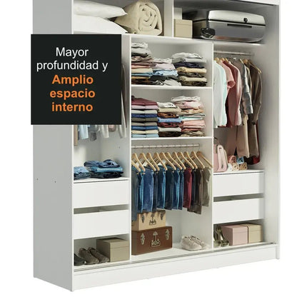Ropero Matrimonial Reno Pareja 3 Puertas Corredizas con Espejo - Balton - 1095091E